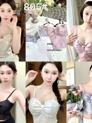 绝美新款开放少量现货Rm25 Only‼️ 气质高级名媛风缎面烫钻蝴蝶结上衣 M67211