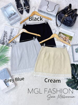 超值大促销Rm52 Now Rm19 Tiffany气质唯美名媛风雷丝拼接高腰短裙 M1031