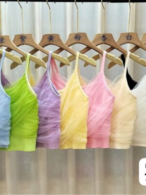 绝美新款开放少量现货Rm19 Only‼️ ＃超值跑量款 气质唯美名媛风网纱编织吊带上衣 M77227