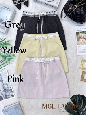 超值大促销Rm55 Now Rm19 Tiffany气质名媛风简约Aline蕾丝高腰裙 M1053