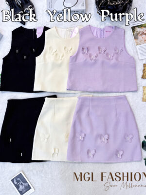 超值大促销Rm109 Now Rm79 PoshCode气质名媛风立体蝴蝶小香风套装 21589