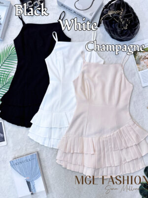 超值大促销Rm90 Now Rm39 SML Jamae气质百搭显瘦百褶吊带连身裙 98285