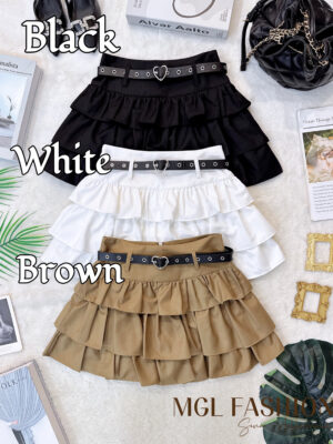 超值大促销Rm62 Now Rm39 Re&Co时尚百搭显瘦荷叶设计高腰裤裙 M9807