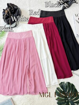绝美新款上架 Rm65-Rm3=Rm62 独家定制每人必备绝美百搭七分雪纺高腰裙(裙摆开边设计) M38576-1