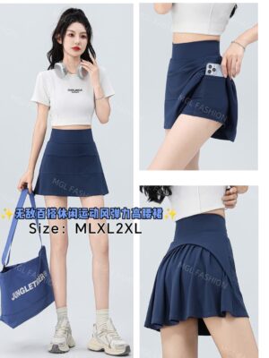 绝美新款开放少量现货Rm29‼️ MLXL2XL 版型绝美无敌百搭休闲运动风弹力高腰裤裙 M60990