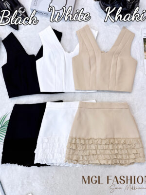 超值大促销Rm115 Now Rm79 Dressup高级感时尚名媛风通花蕾丝时装套装 52877