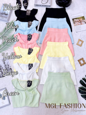 超值大促销Rm75 Now Rm49 #尺寸偏小 Dressup高质量时尚气质百搭复古领设计套装 52950