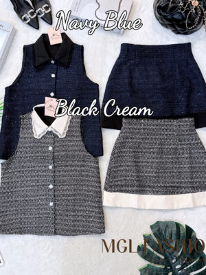 超值大促销Rm129 Now Rm79 BLCouture高级感复古蕾丝翻领设计小香风套装 110938