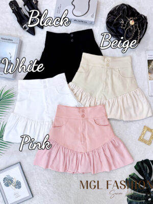 超值大促销Rm58 Now Rm35 Ivori气质唯美百搭珠光绸缎荷叶锦棉高腰裙 6543