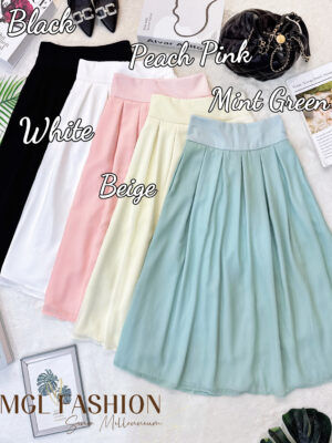 绝美新款上架 Rm65-Rm3=Rm62 独家定制每人必备绝美百搭七分雪纺高腰裙 M38576