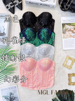 超值大促销Rm25 Now Rm19 #绝美重工人鱼幻彩亮片鱼骨裹胸上衣 M86221