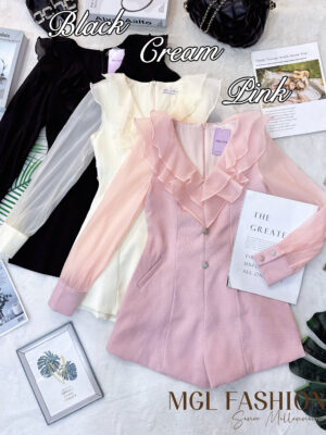 超值大促销Rm105 Now Rm49 PoshCode气质唯美风流光纱荷叶拼接连身裤 71110