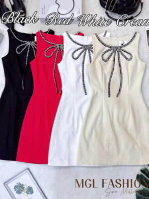 超值大促销Rm102 Now Rm39 Cheri高质量气质锦棉亮钻蝴蝶结连身裙 2330