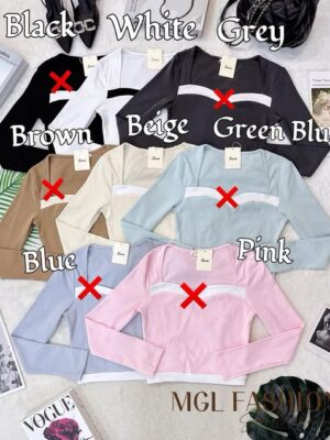 超值大促销Rm42 Now Rm29 Seven气质百搭法式心型领棉质长袖上衣 82460