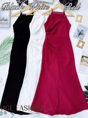 超值大促销Rm119 Now Rm49 气质显瘦珍珠领口设计CutIn晚装礼服长裙 23165