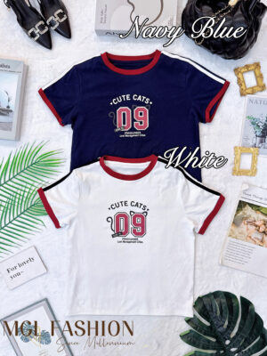 超值大促销Rm42 Now Rm25 时尚潮流百搭字母印烫棉蕾花边设计棉质Tee M0825