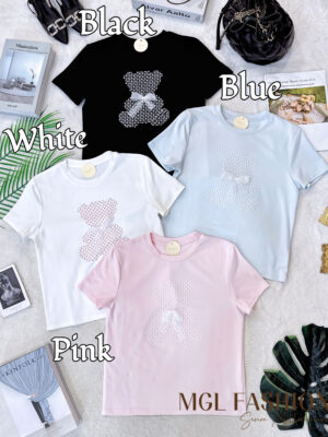 超值大促销Rm42 Now Rm25 夏日百搭休闲立体小熊印烫棉质Tee M3006