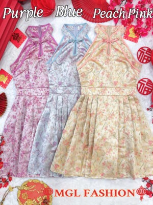 超值大促销Rm95 Now Rm69 La Dolce新年气质唯美金丝提花百褶旗袍连身裙 410469