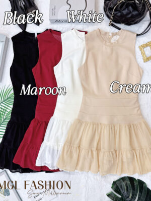 超值大促销Rm99 Now Rm39 气质唯美名媛风显瘦雪纺拼接西装连身裙 520020