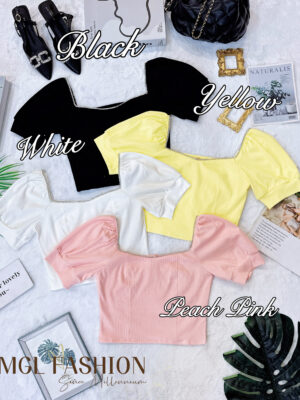 超值大促销Rm49 Now Rm35 高级感轻奢名媛风法式亮钻链条设计棉质上衣 98477