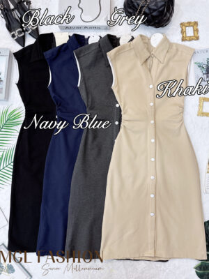 超值大促销Rm98 Now Rm69 高级感时尚名媛简约风修身显瘦七分连身裙 2563