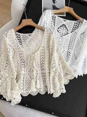 气质百搭波西米亚休闲庸懒风编织上衣 Rm33 Free Size m34770
