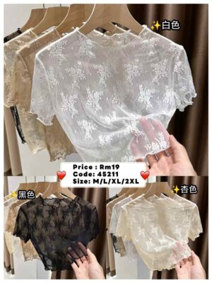 日常配搭必备蕾丝网纱内搭✨ #SMLXL2XL #Rm19 M45211