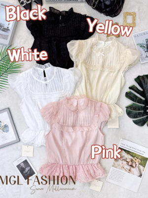 超值大促销Rm58 Now Rm25 气质唯美法式复古通花流光纱时装上衣 M9227