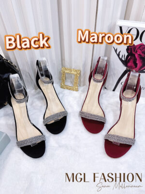 超值大促销Rm108 Now Rm69 独家定制高级名媛风轻奢闪亮亮细钻高跟鞋 M1637-50