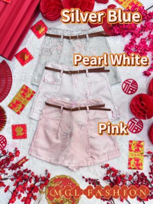 绝美新款上架 Rm65-Rm3 =Rm62 SMLXL 时尚百搭新中式提花高腰裤裙 5391