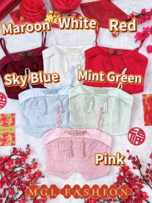 超值大促销Rm55 Now Rm35 Ivori新年水晶流苏中国结设计新中式提花旗袍上衣 6871