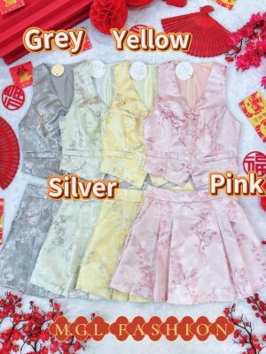 超值大促销Rm109 Now Rm79 Poshcode新年气质绝美新中式提花百褶裙套装 21748