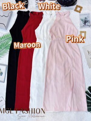 超值大促销Rm87 Now Rm67 Impress气质唯美名媛风高领露腿设计修身长裙晚装礼服 6907