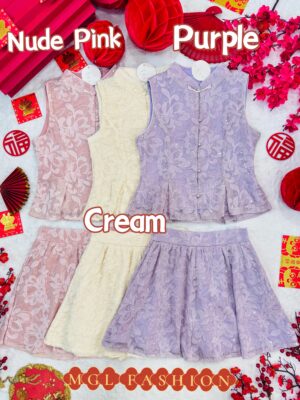 超值大促销Rm113 Now Rm85 Jamae新中式古典绣花闪亮亮片旗袍套装 98786