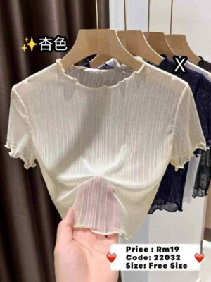 日常配搭必备蕾丝网纱内搭4款大集合 ✨ ✨一件就能配搭全部衣服的无敌百搭蕾丝网纱内搭上衣✨ M22032