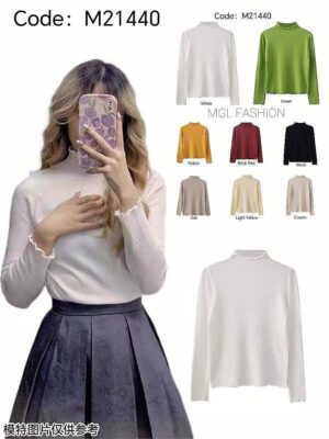 超值预定开放少量现货 木耳边百搭微高领编制上衣Rm19 ‼️ M21440