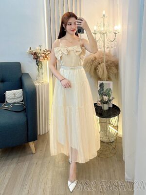 超值大促销Rm42 Now Rm29 Tiffany休闲风轻盈飘逸流光纱高腰长裙 M1118