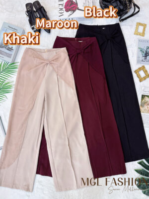 超值大促销Rm79 Now Rm59 Cheri气质百搭名媛风雪纺高腰直筒长裤 2732