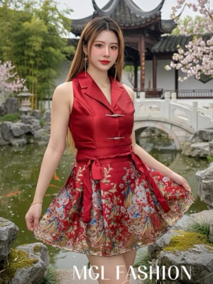 超值大促销Rm124 Now Rm95 Ivori 新年新中式金丝提花马面裙旗袍套装 6874