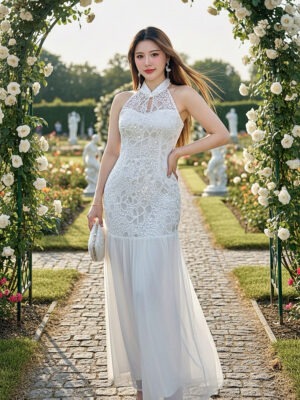 超值大促销 Rm139 Now Rm99 Mocca 新年轻奢气质唯美网纱亮片雪纺长裙连身旗袍 824684