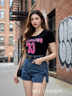 超值大促销 Rm64 Now Rm44 In Denim 时尚简约百搭显瘦弹力高腰牛仔短裤 6350