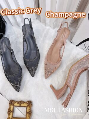 超值大促销 Rm108 Now Rm49 独家定制高质量绝美网纱亮钻手工高跟鞋 T155-30