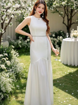 绝美新款上架 Rm99-Rm3=Rm96 SML Jamae 气质唯美名媛风鱼尾裙摆设计连身晚装长裙礼服 98873