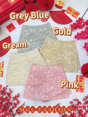 超值大促销Rm65 Now Rm45 PoshCode新中式气质简约百搭提花高腰短裙 50006