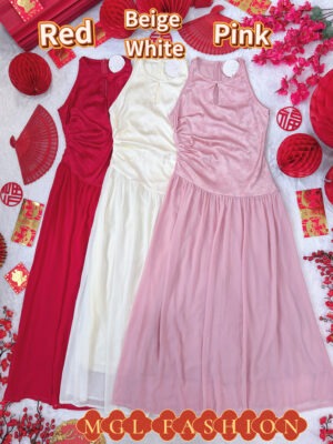 超值大促销Rm102 Now Rm75 Jamae新年气质唯美国风提花雪纺连身长裙 98780