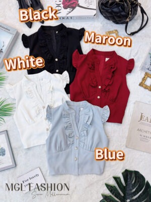 超值大促销Rm57 Now Rm39 Cheri时尚气质百搭名媛风荷叶设计时装上衣 2679