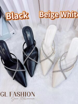 超值大促销 Rm89 Now Rm49 独家高质量气质百搭闪闪细钻套脚高跟鞋 M6355-95