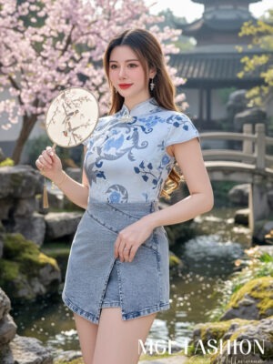 超值大促销Rm122 Now Rm49 Cheri 新年新中式气质提花牛仔旗袍套装 2900