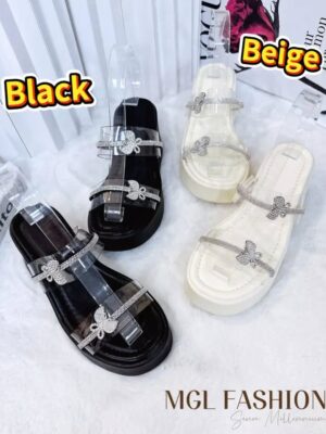 超值大促销 Rm49 Now Rm35 巨好穿～夏日必备7cm厚底蝴蝶亮钻设计凉鞋 M986