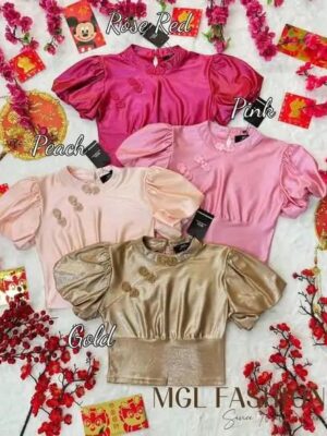 超值大促销 Rm42 now Rm1 独家定制绝美新年闪亮亮旗袍上衣 #SizeSML M2328